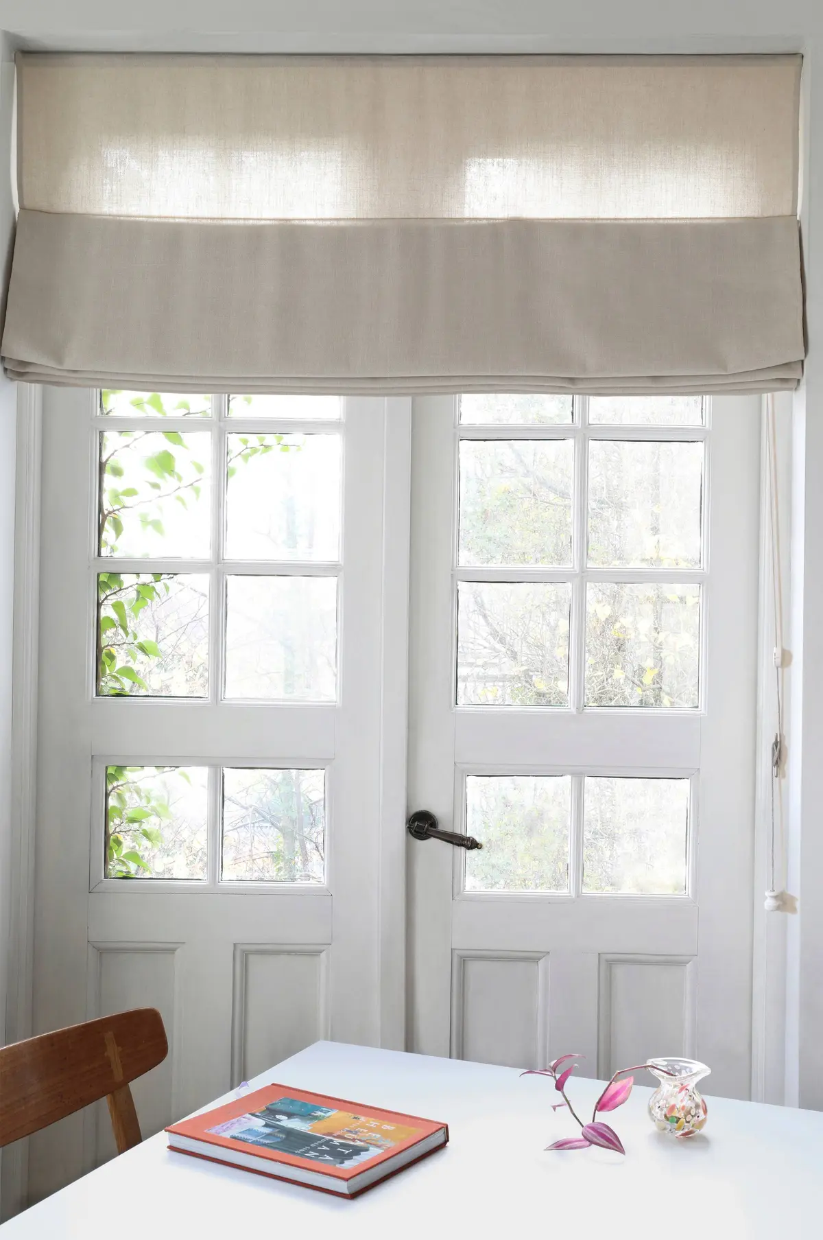 Liftgardin Studio 220 cm høy Naturhvit