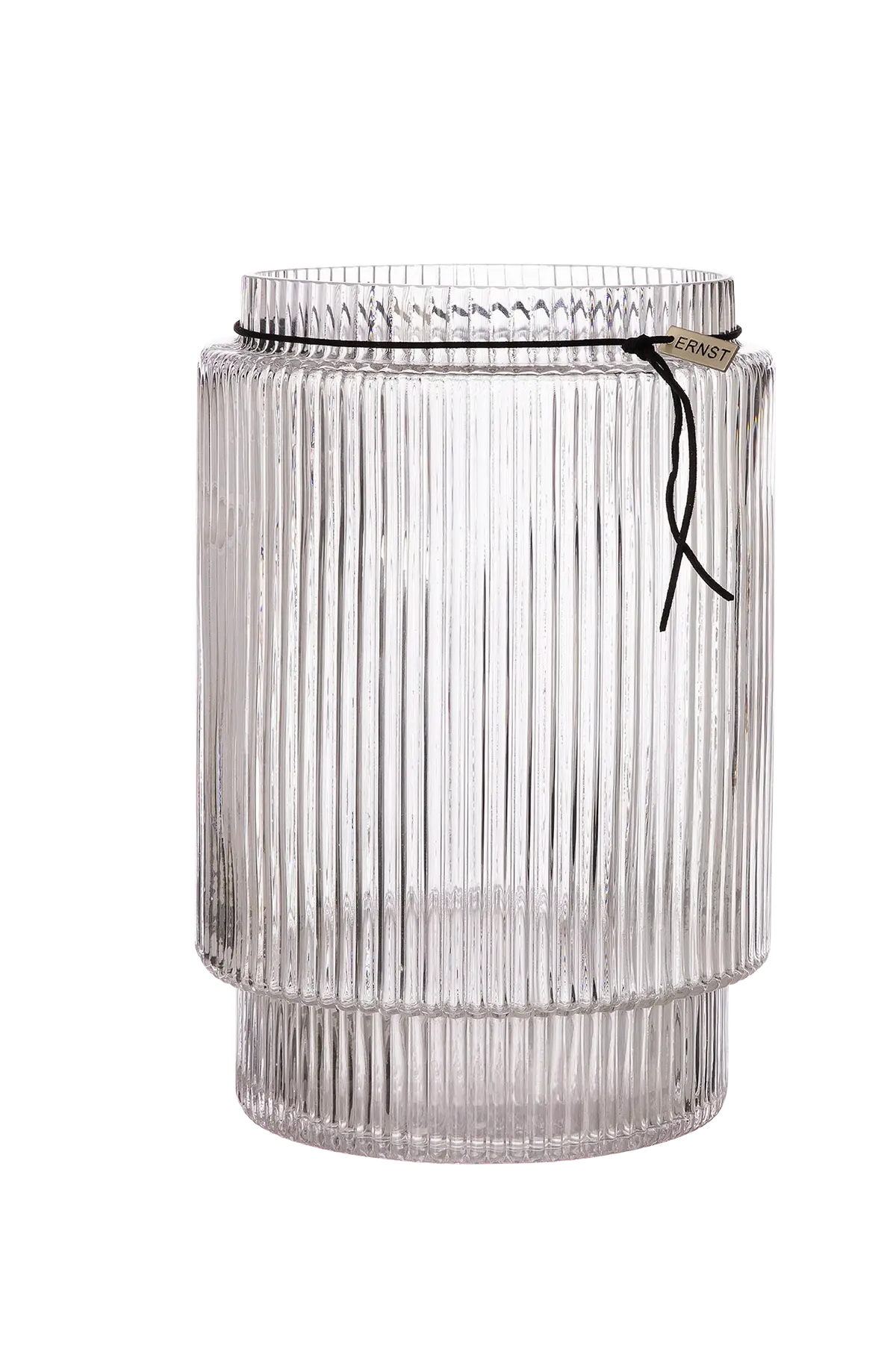 Glassvase stripete tekstur Ø 19,5 cm, h 28 cm Transparent
