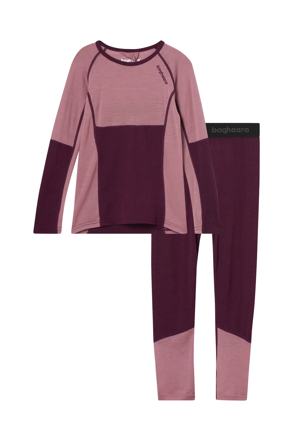 Undertøysett Merino Brisk Set Kids Dark plum/rose