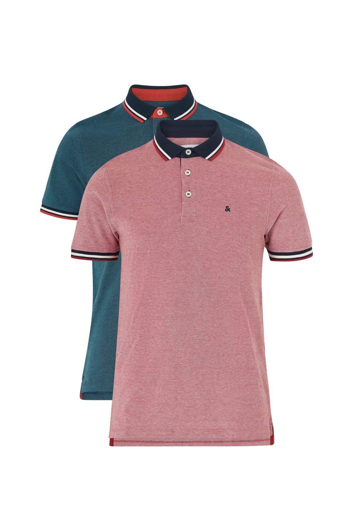 Pologenser jjePaulos Polo 2-pakning Rio Red 1Rio Red 1Denim Blue
