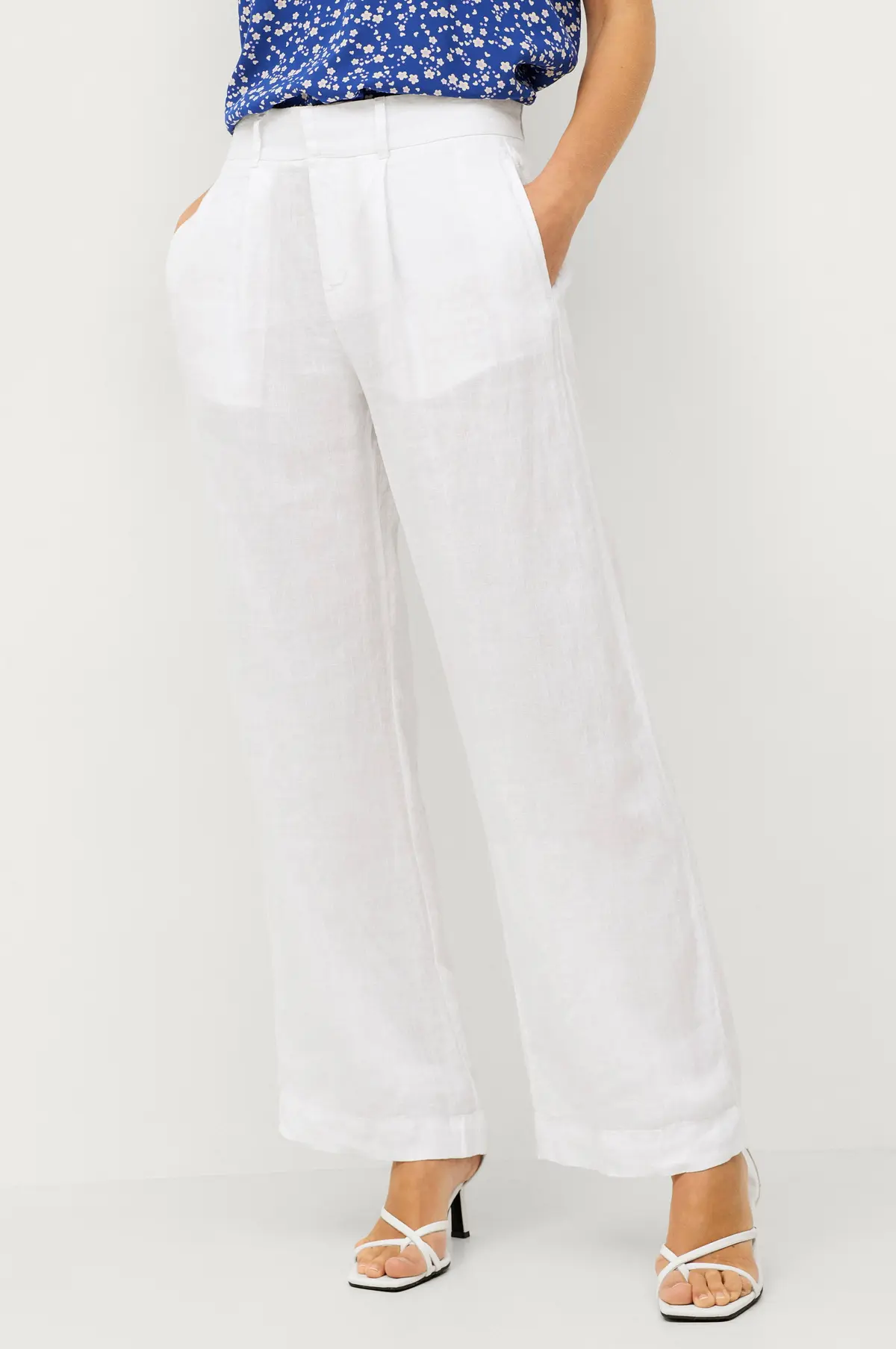 Bukser Denise Linen Trousers White (1000)