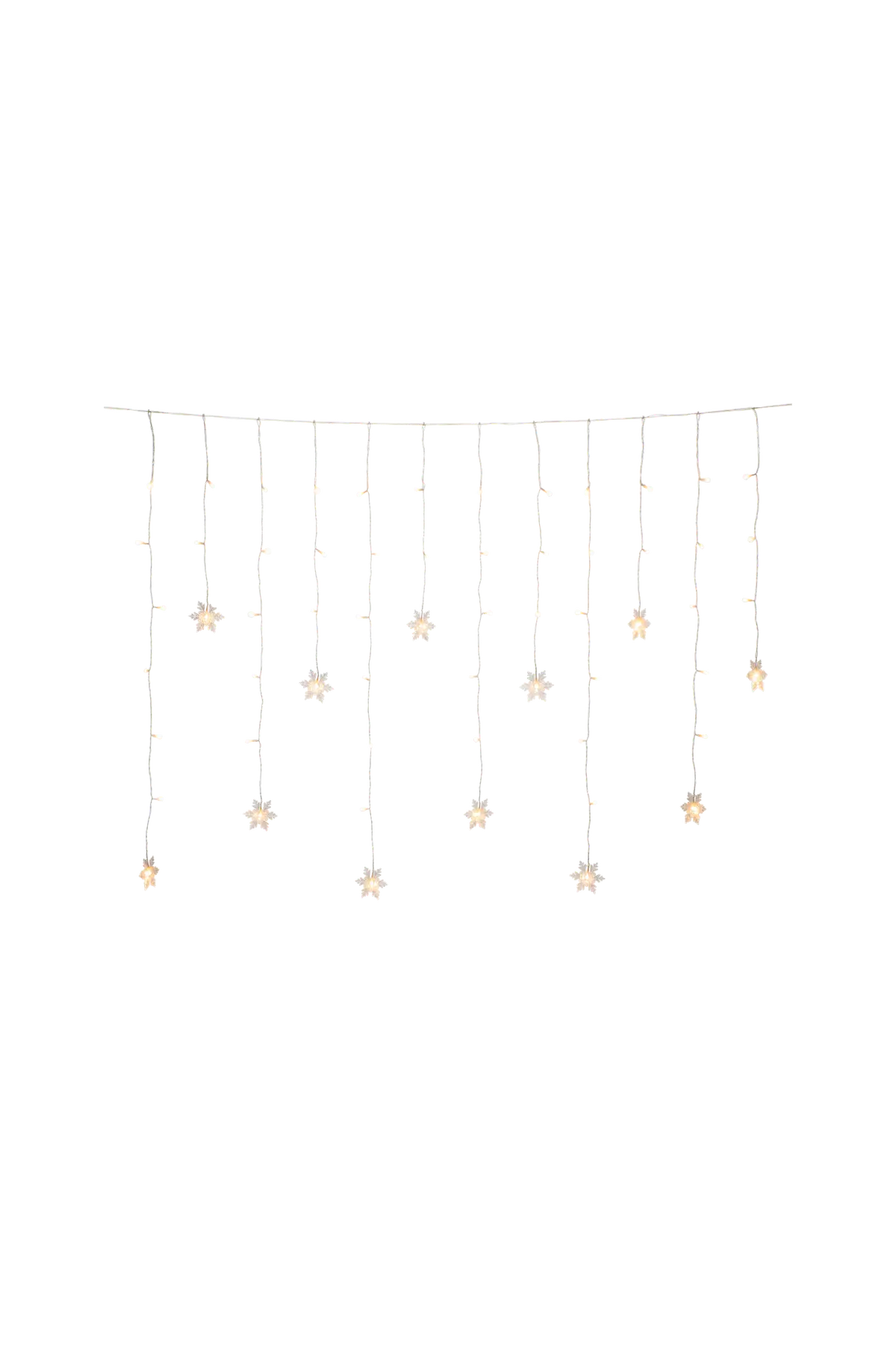 Gardinlenke 12 snøkrystaller LED 140 cm
