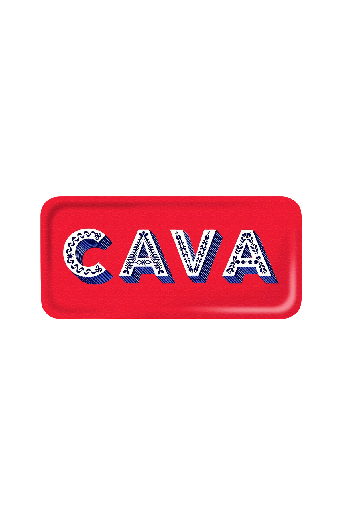 Brett 32x15 cm Cava / red
