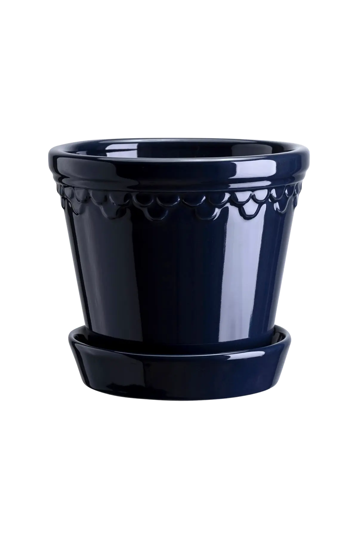 Potte med fat Københavner GLAZED, diameter 14 cm Sapphire blue