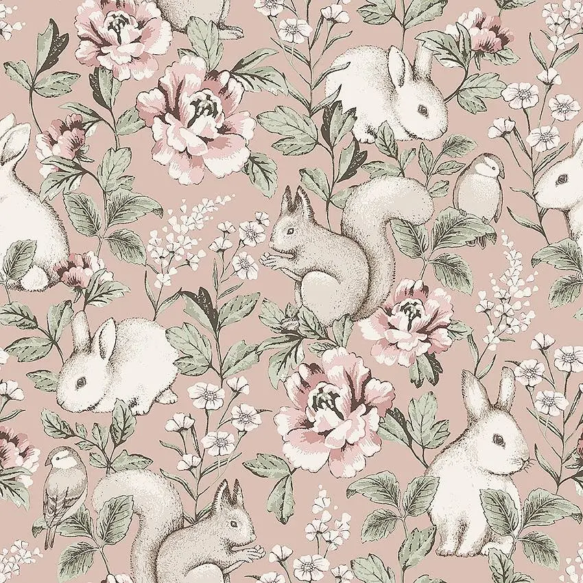 Tapet Magic Forest, Boråstapeter x Newbie Rosa 7476