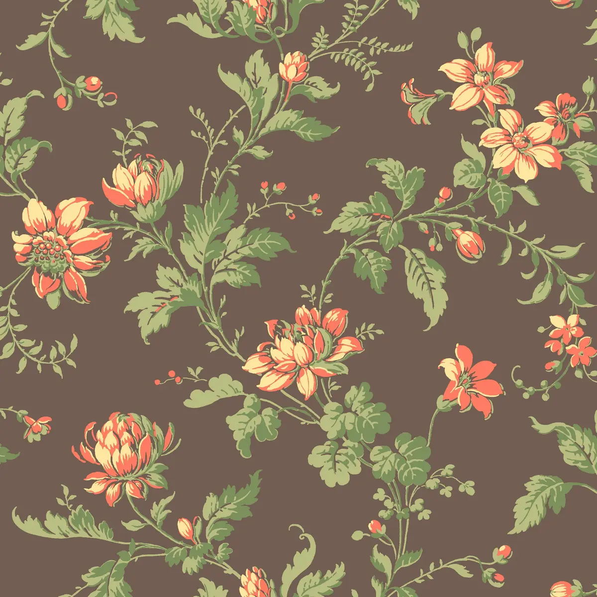 Tapet Blomslinga Svart 4517