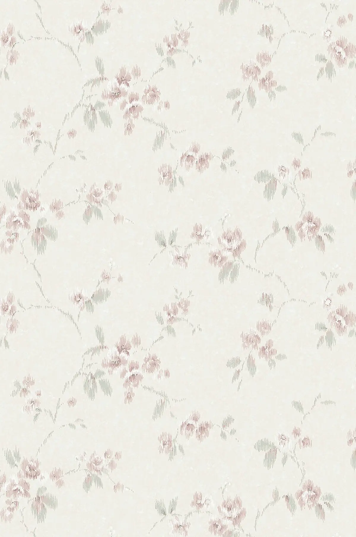 Tapet Vintage Rose Hvit 4257