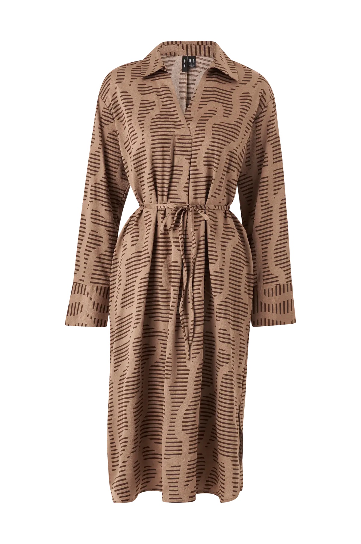 Kjole vmDaisy L/S V-neck Calf Dress Wvn Brown lentil