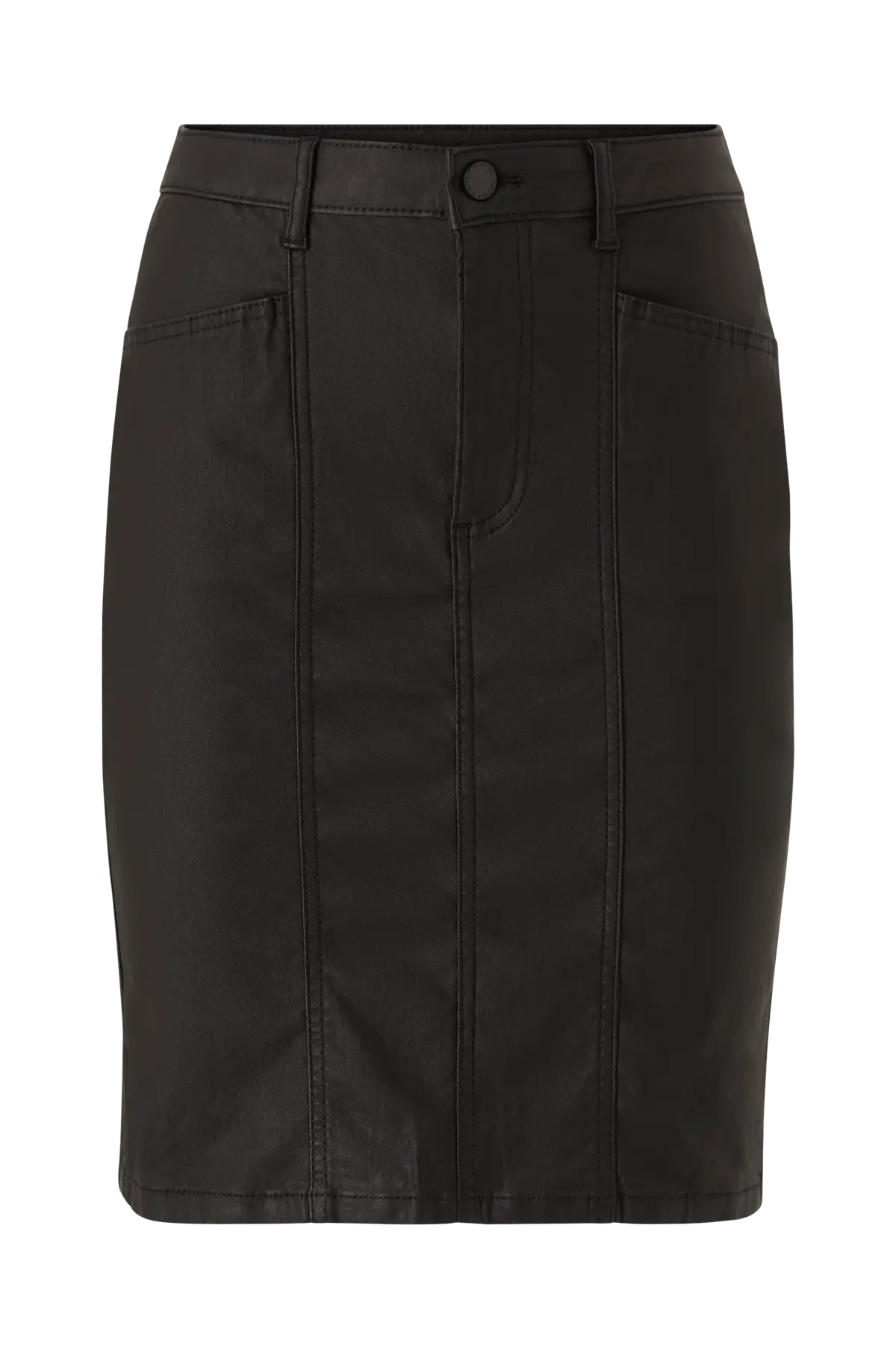 Skjørt Vicommit Coated HW Skirt/bf Black
