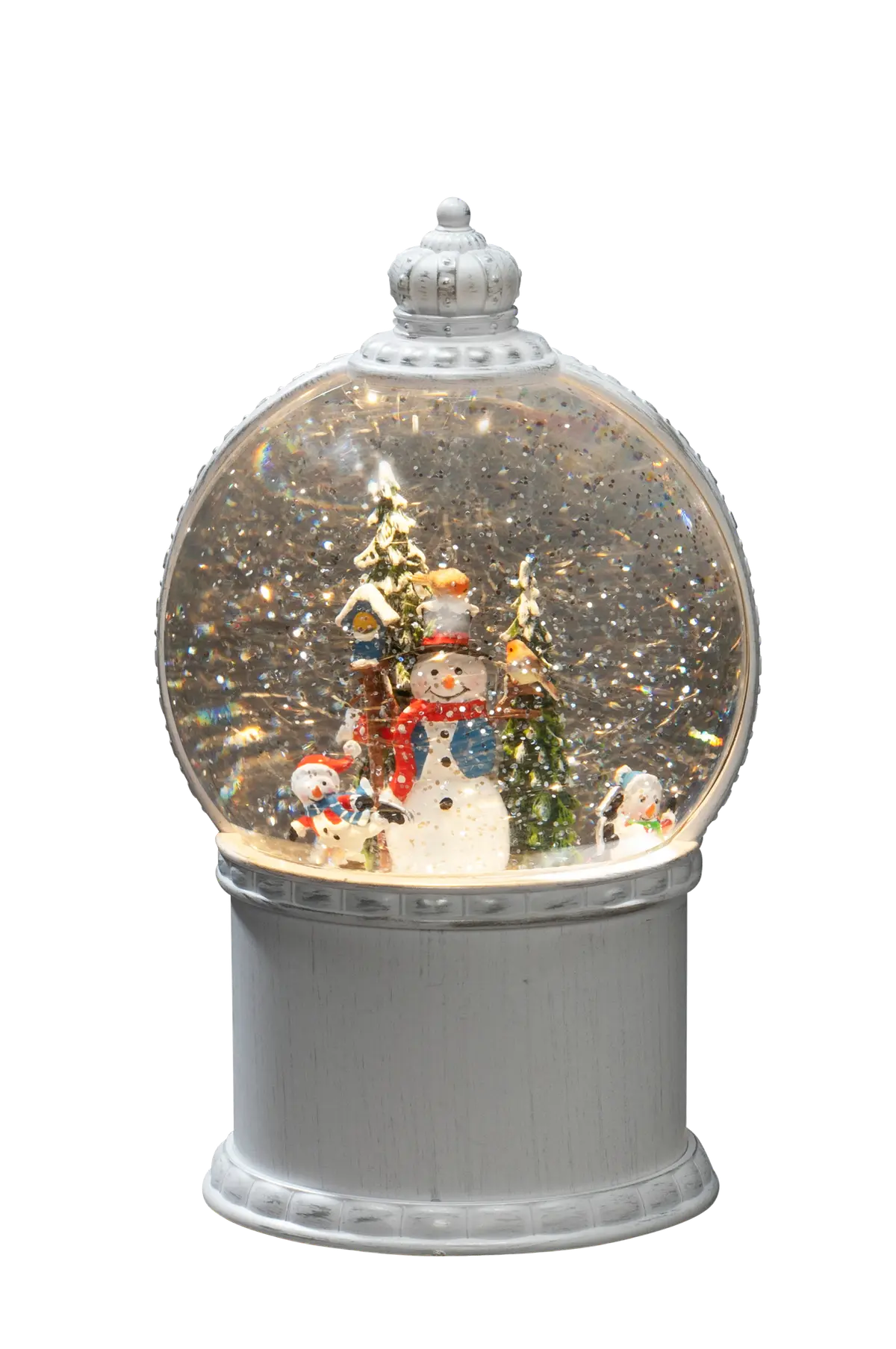 Vannfylt julepynt høyde 21 cm Antikkhvit