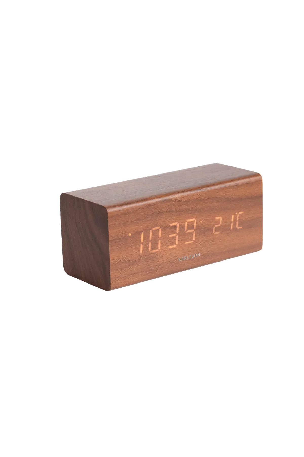 Vekkerklokke Block Dark wood
