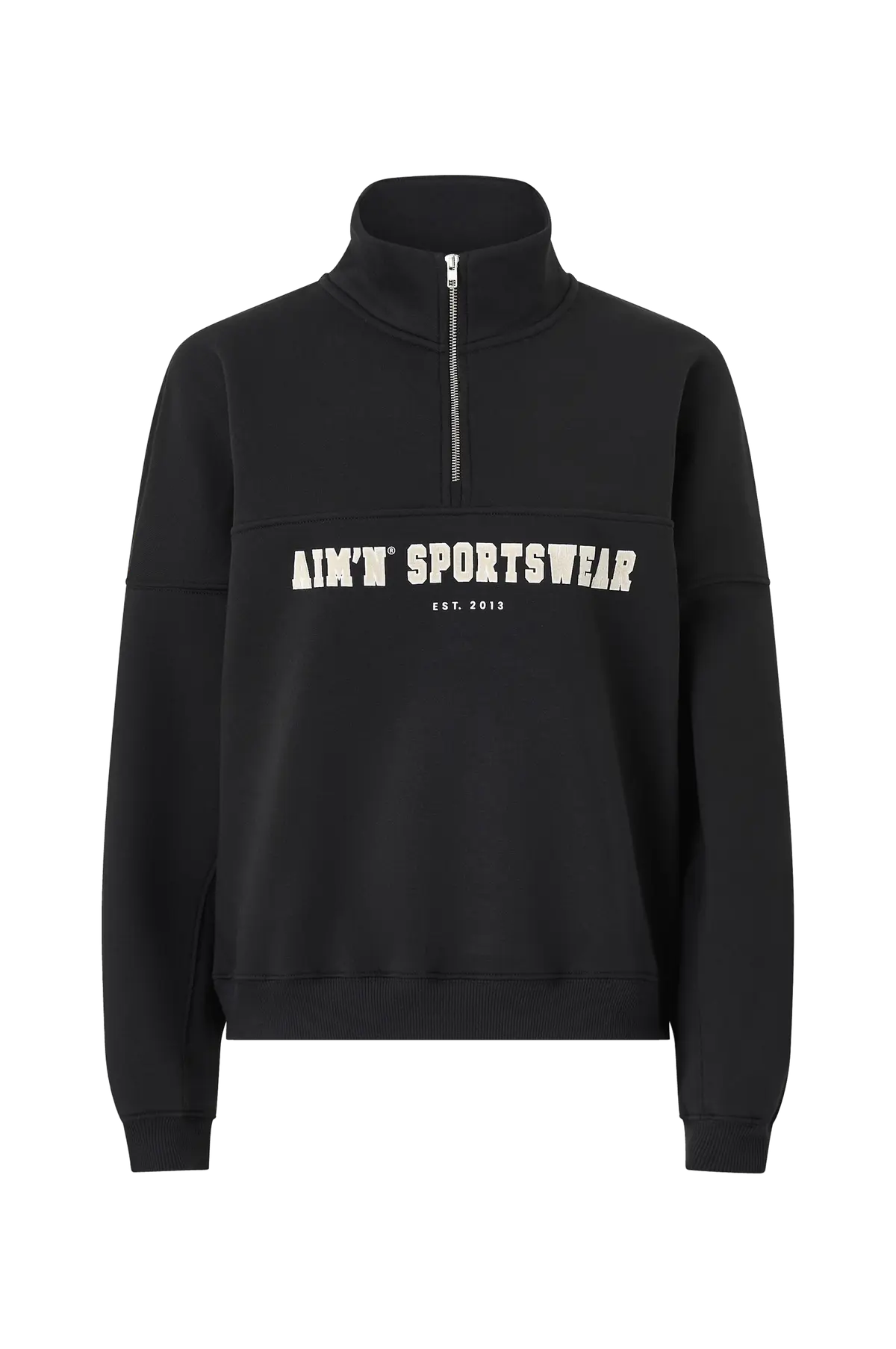 Collegegenser Varsity Sweat Half Zip Black