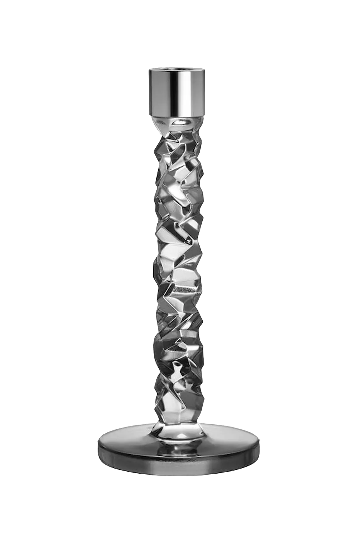 Lysestake Carat Candlestick høyde 24 cm 2-pk Antrasittgrå/sølv