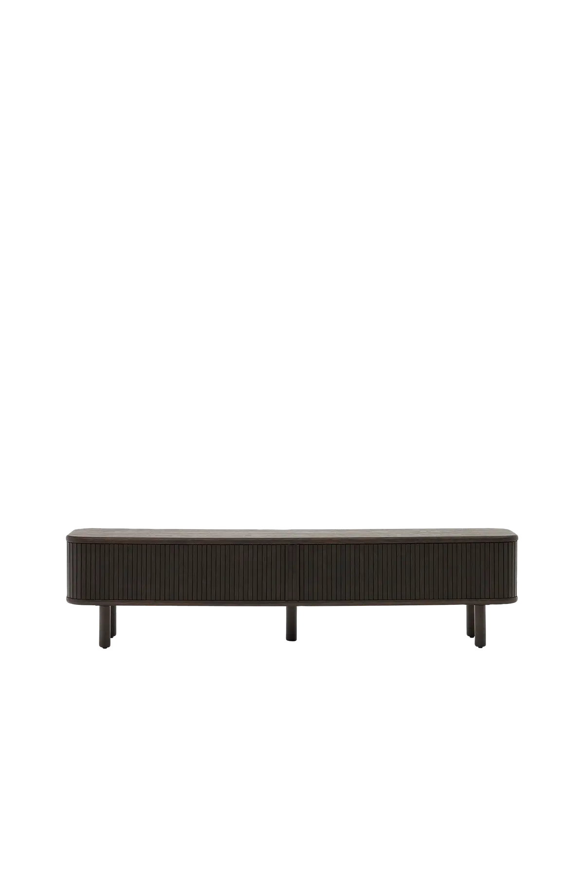 Mailen TV-bord med 2 dører i askfinér med mørk finish 200 x 50 cm