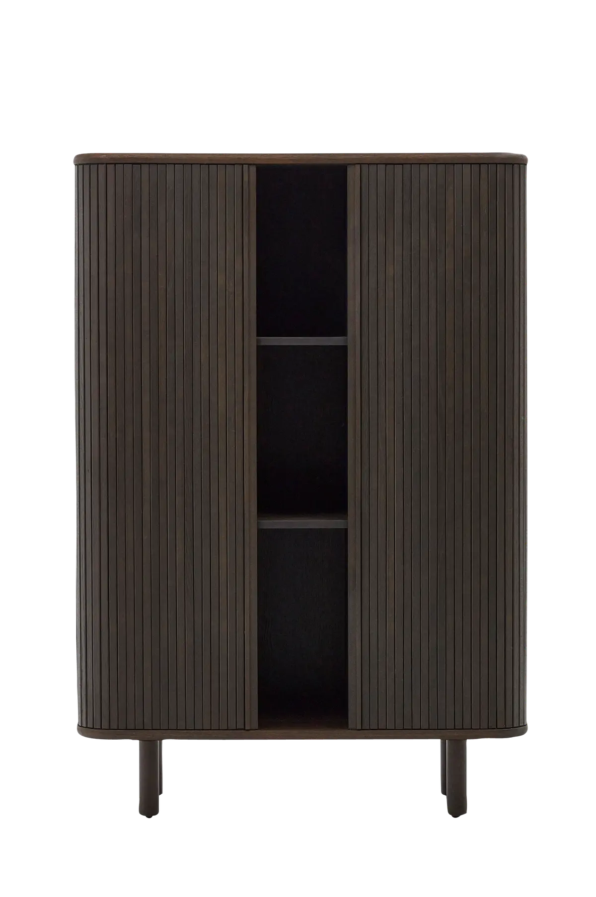 Mailen 2-dørs highboard i askfinér med mørk finish 110 x 140 cm Svart
