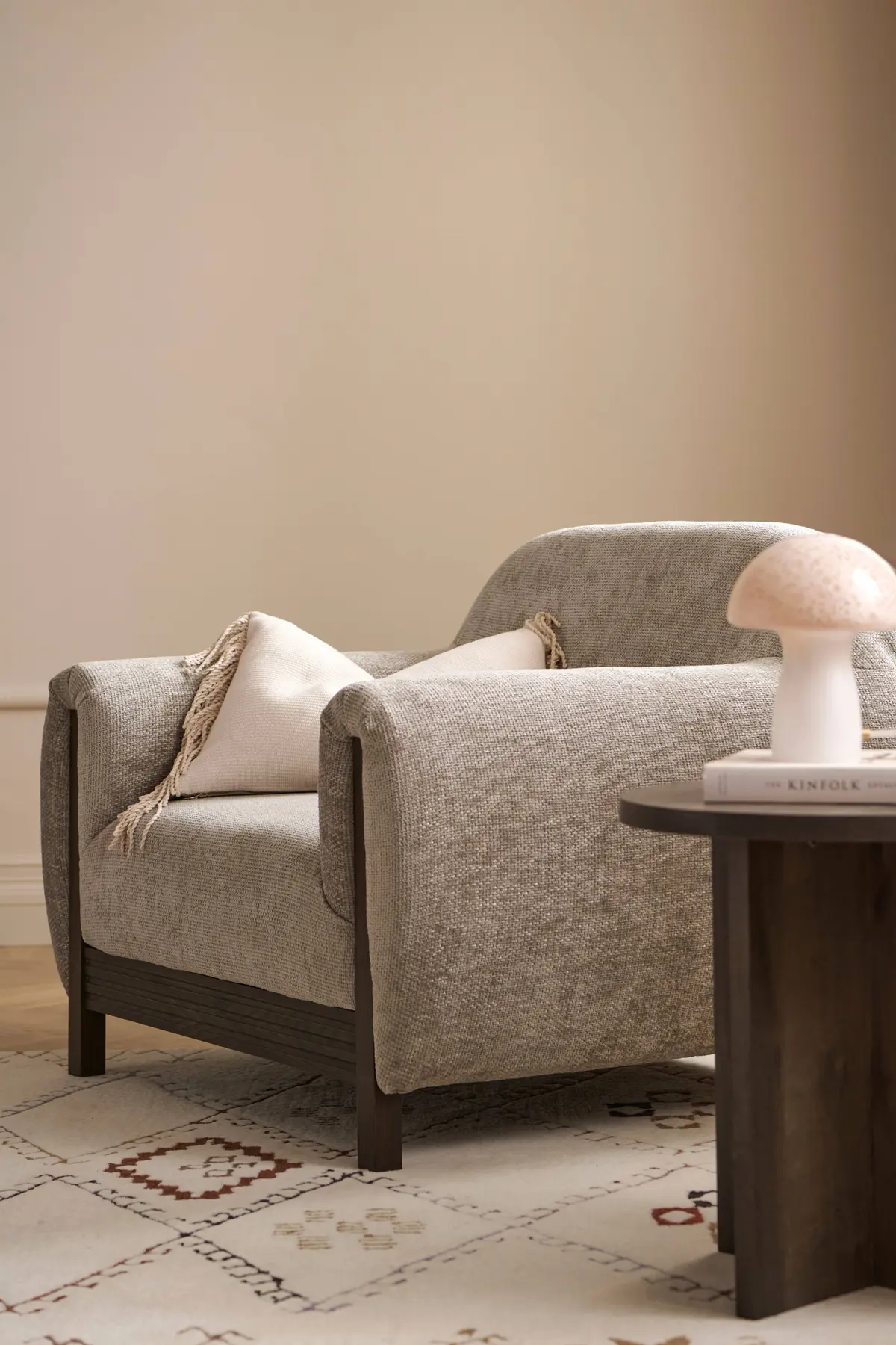 Lenestol Beccina Beige grå