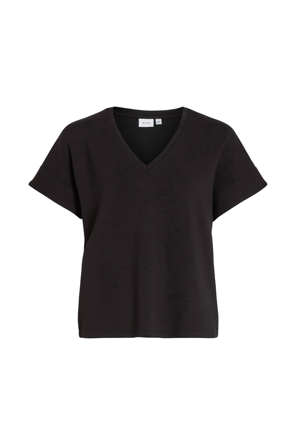 Topp viFrotea V-neck S/S Top Black beauty