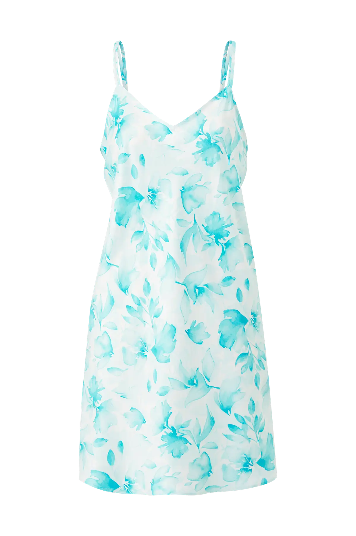 Nattkjole Lrl Double Strap V-neck Chemise Aqua Print