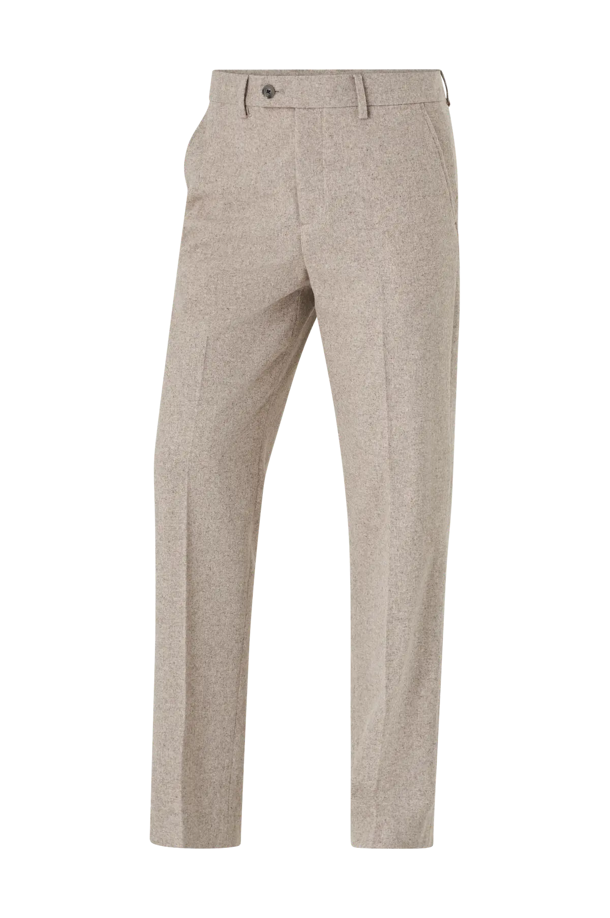 Dressbukser Flannel Wool Blend Formal Pant Dk sand mel