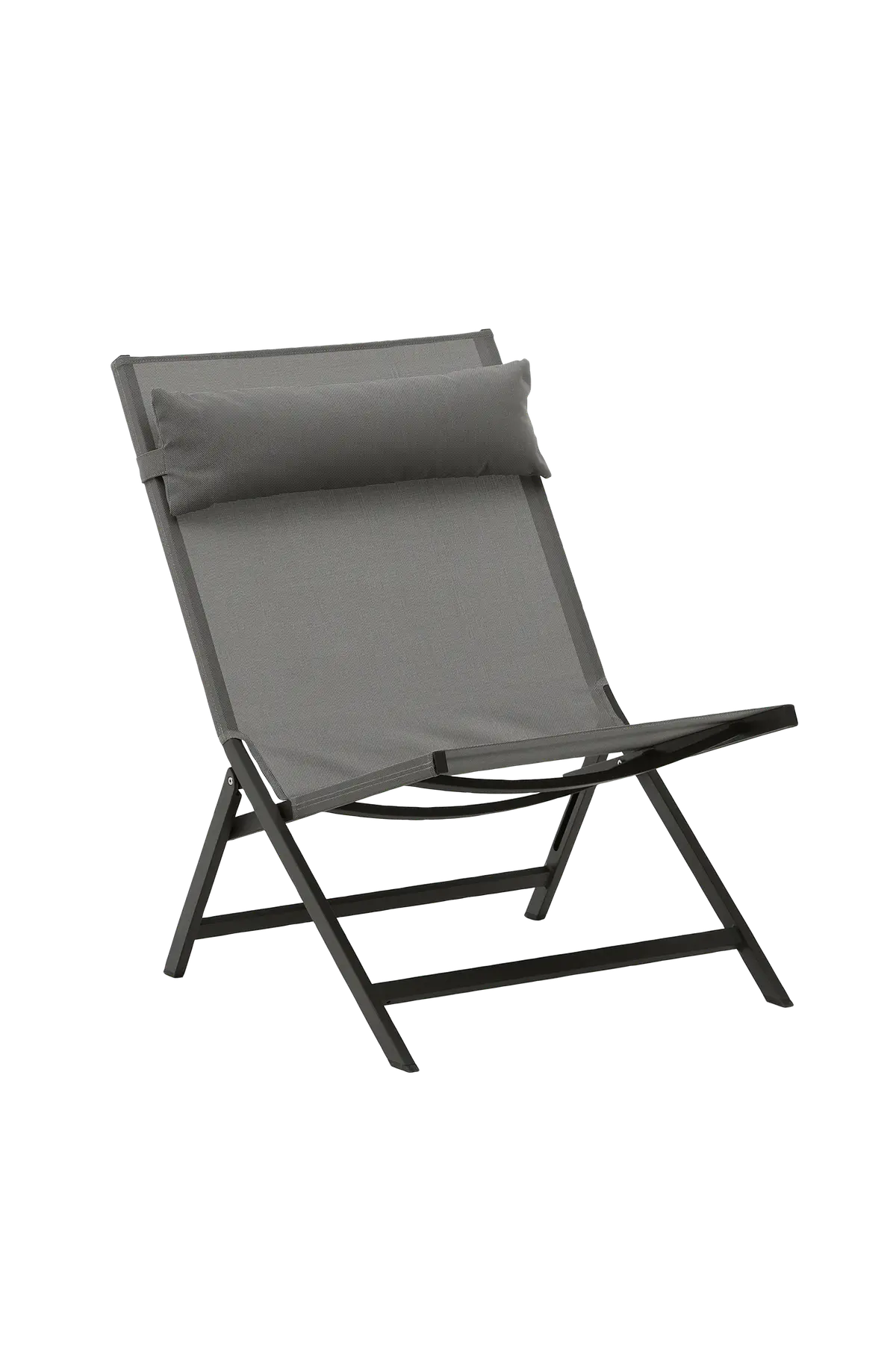 Canutells sammenleggbar lenestol i aluminium med svart finish. Grafitt, svart