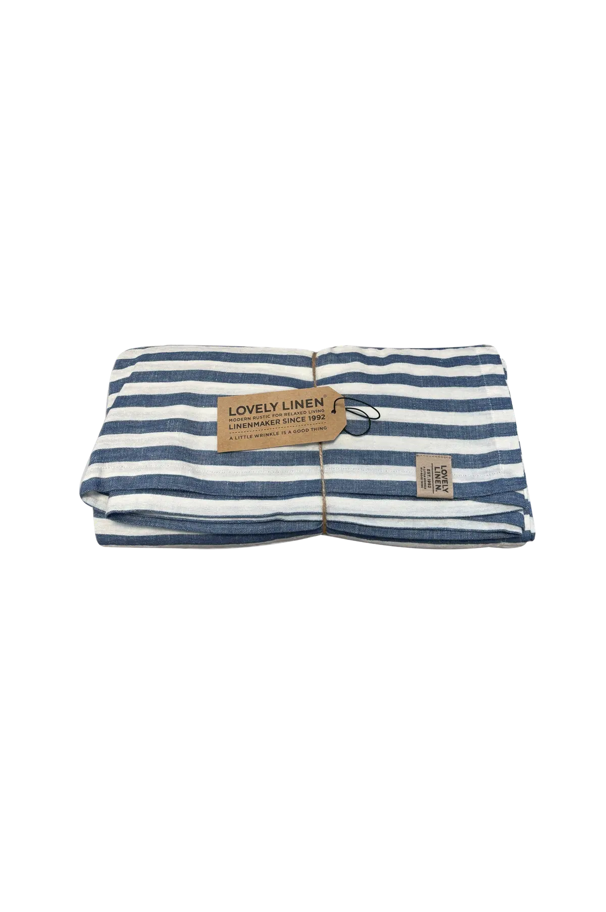 Duk Misty i vasket lin Denim Blue Edge
