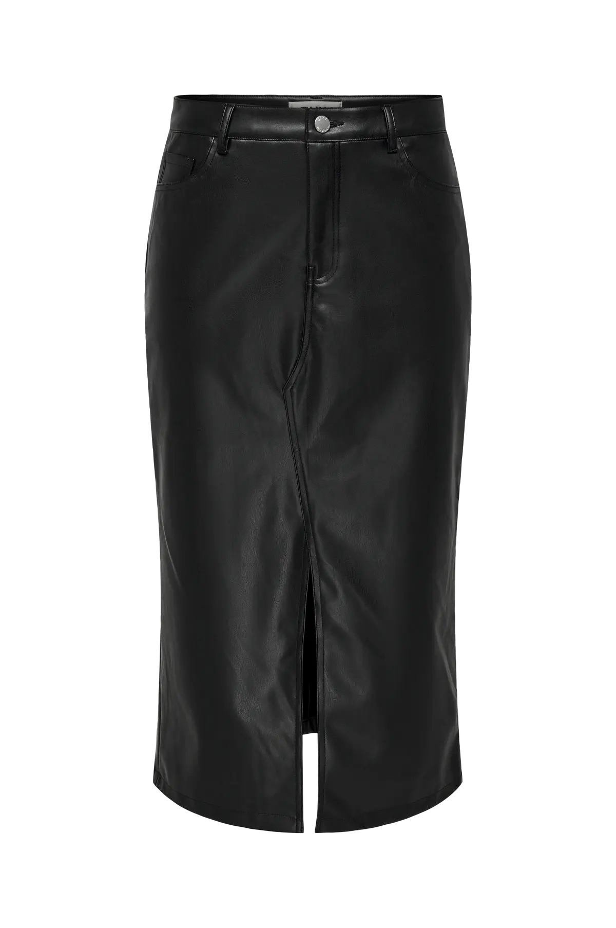 Skjørt onlKiri HW LO Slit Faux Lea Skirt C Black