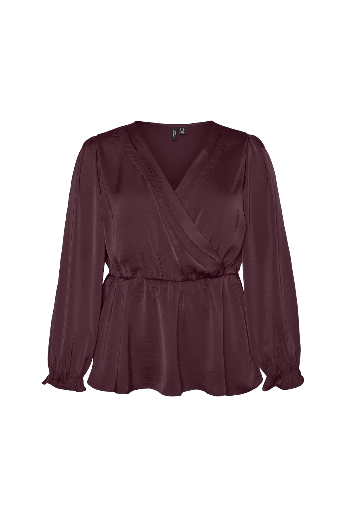 Omslagsbluse vmcMary L/S Top Wvn Cur Windsor wine