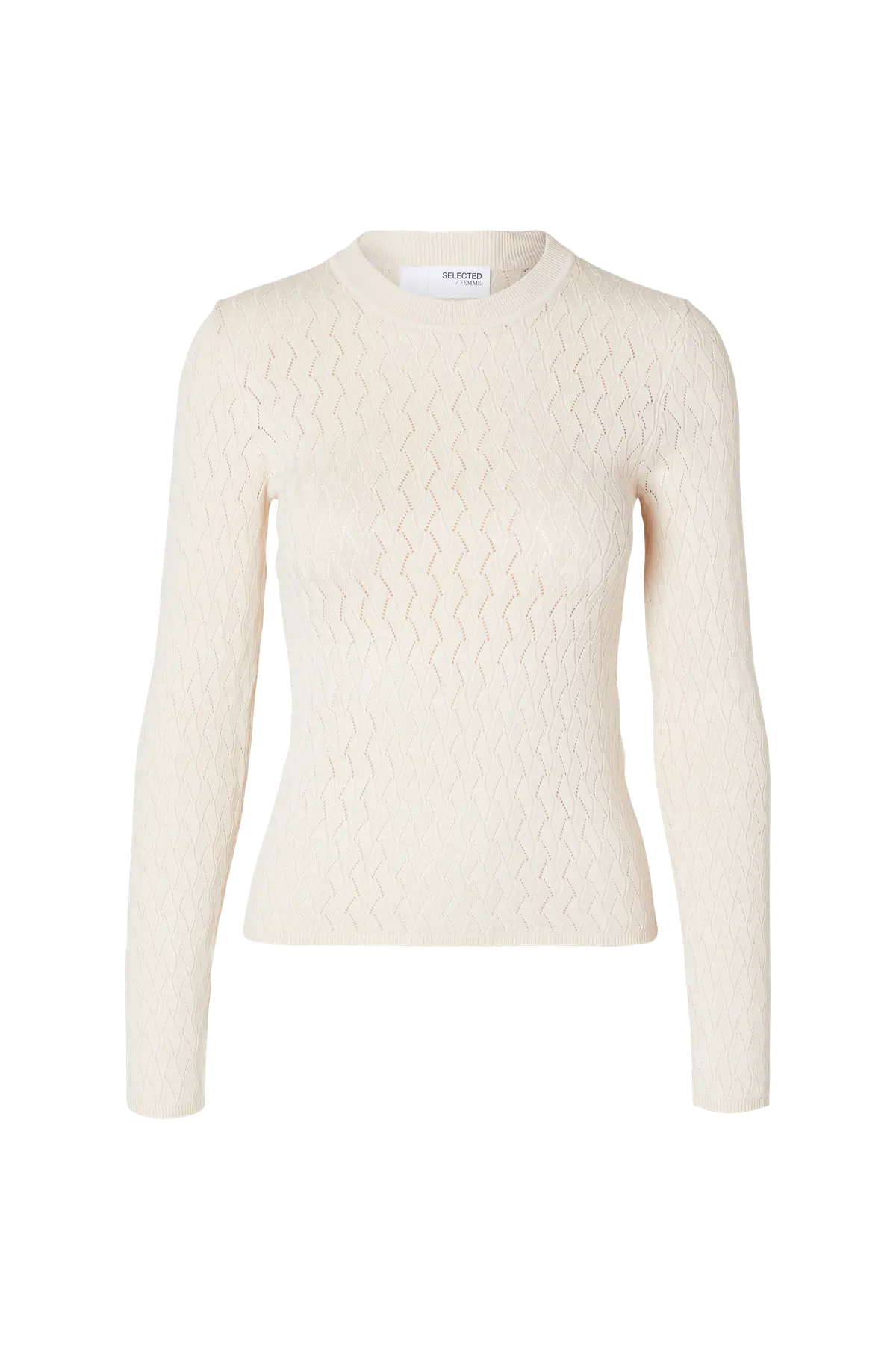 Topp slfCabala LS Knit O-neck Birch