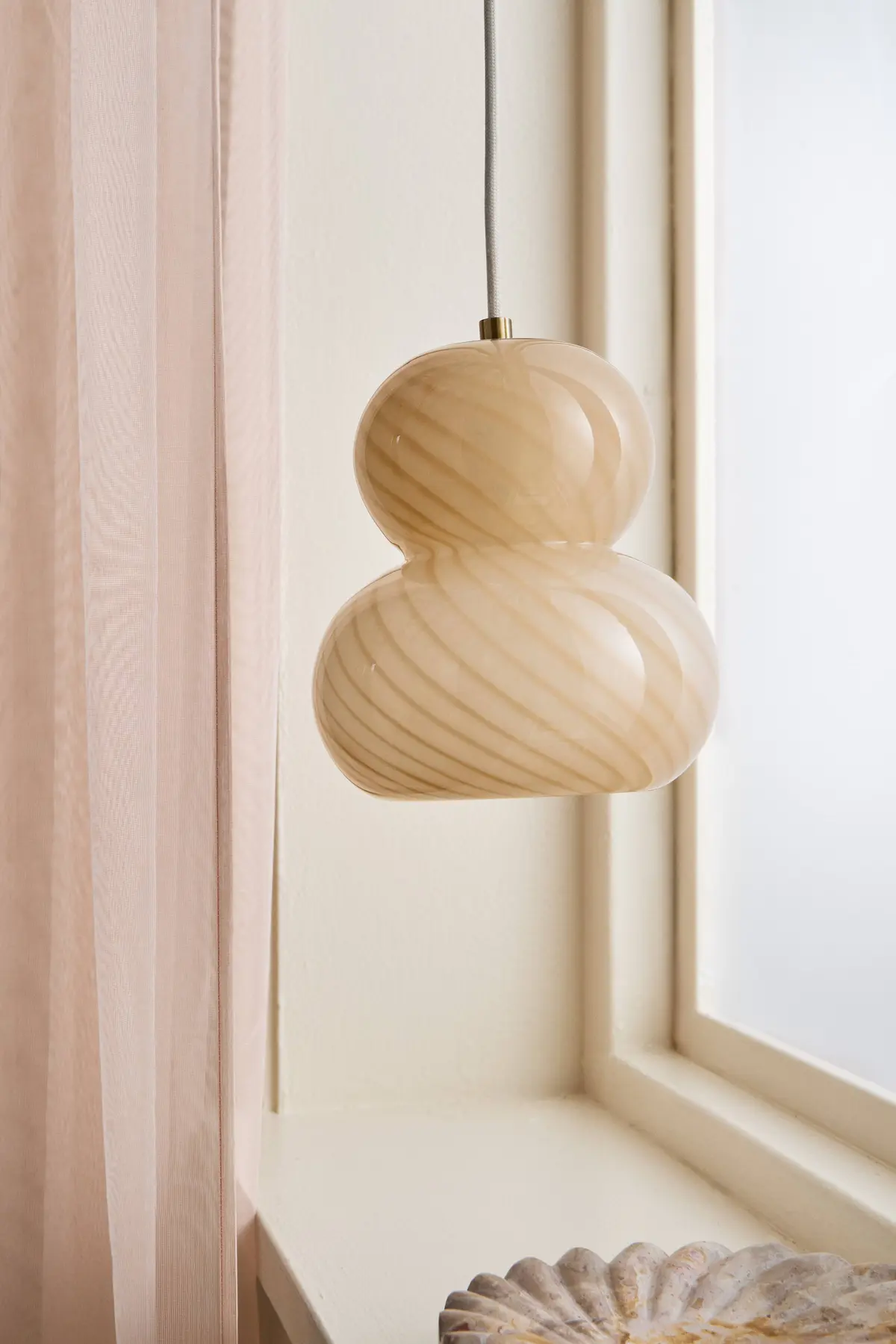 Taklampe Julie Beige/mässing