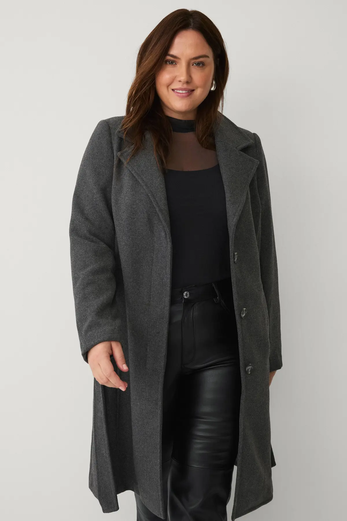 Kåpe mAva L/S Coat Dark grey melange