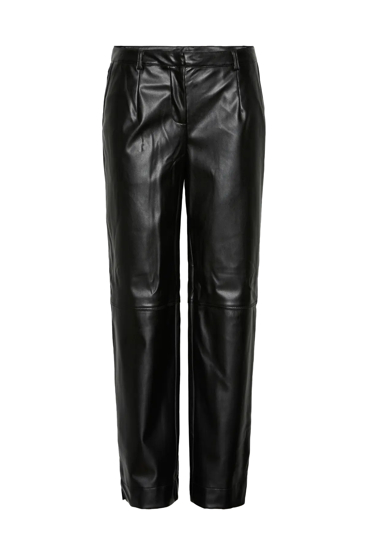 Bukser pcNeeth MW PU Pants Black