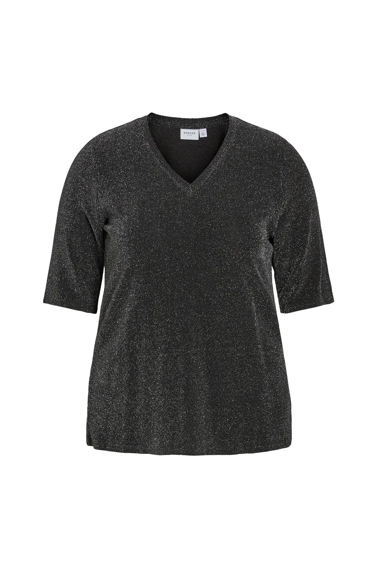 Topp viEleina V-neck Puff 2/4 Black beauty