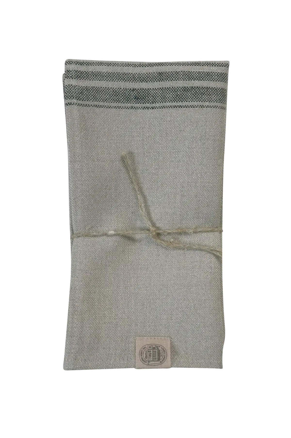 Serviett Heritage i presset lin (4-pakning) Natural Beige &amp; Black