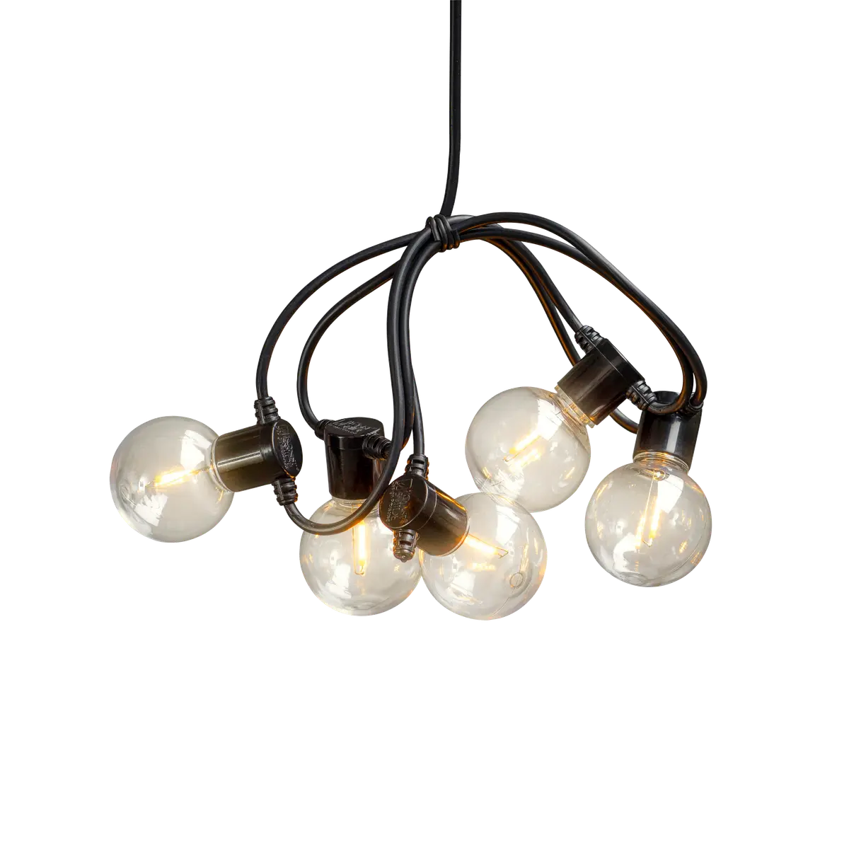 Lyskett 20 runde pærer, LED 475cm