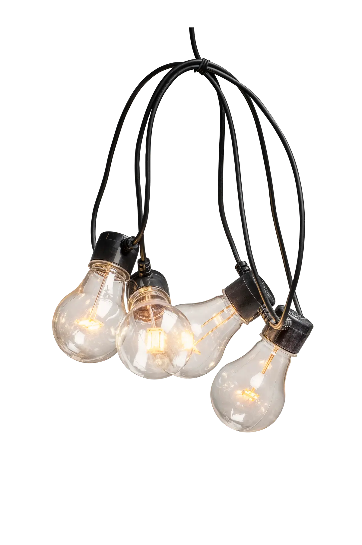 Lyssett 5 kl. pærer, B/O, LED 200cm
