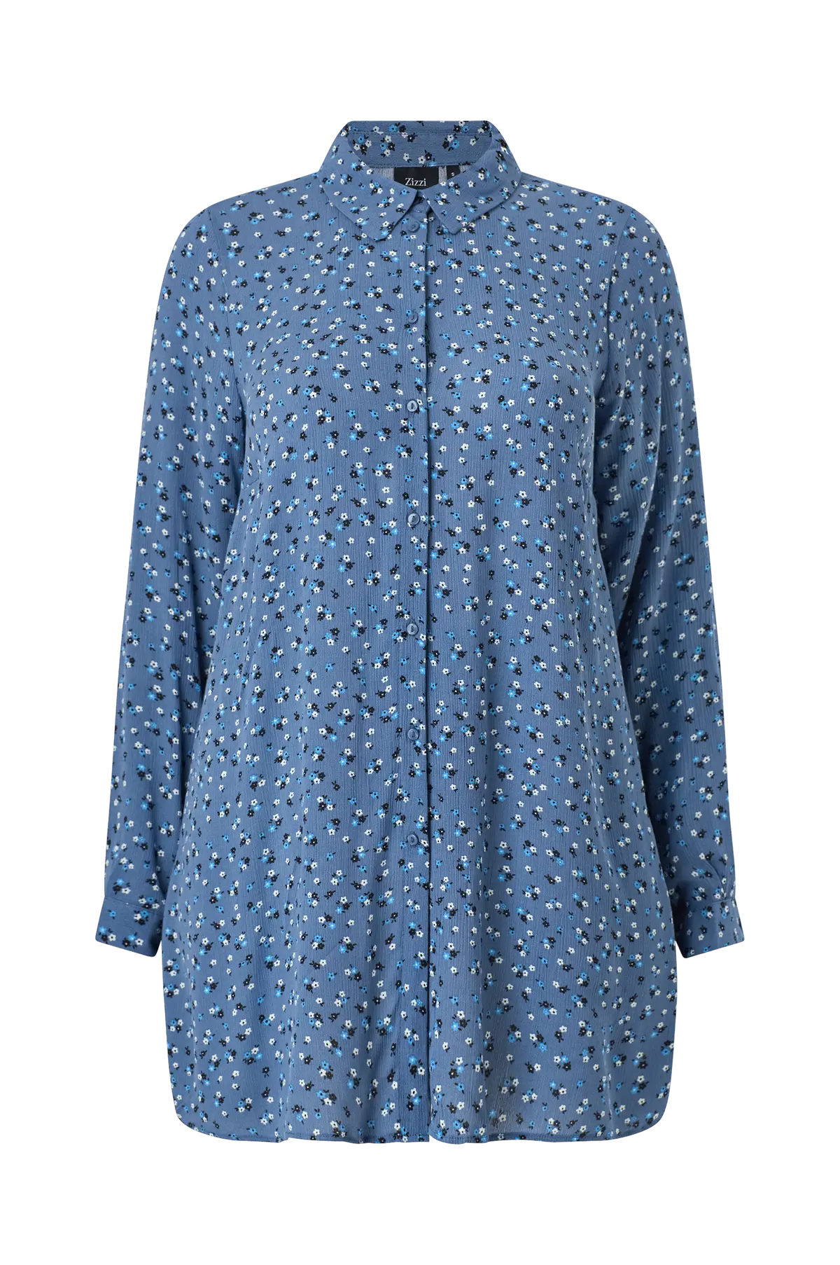 Lang skjorte vWisma L/S Long Shirt V. indigo disty flwr