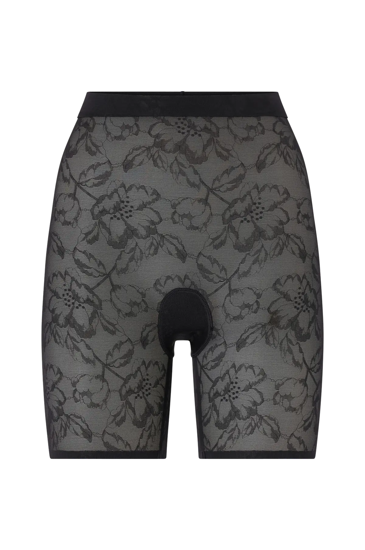 Shaping-shorts med blonder og høy midje Black