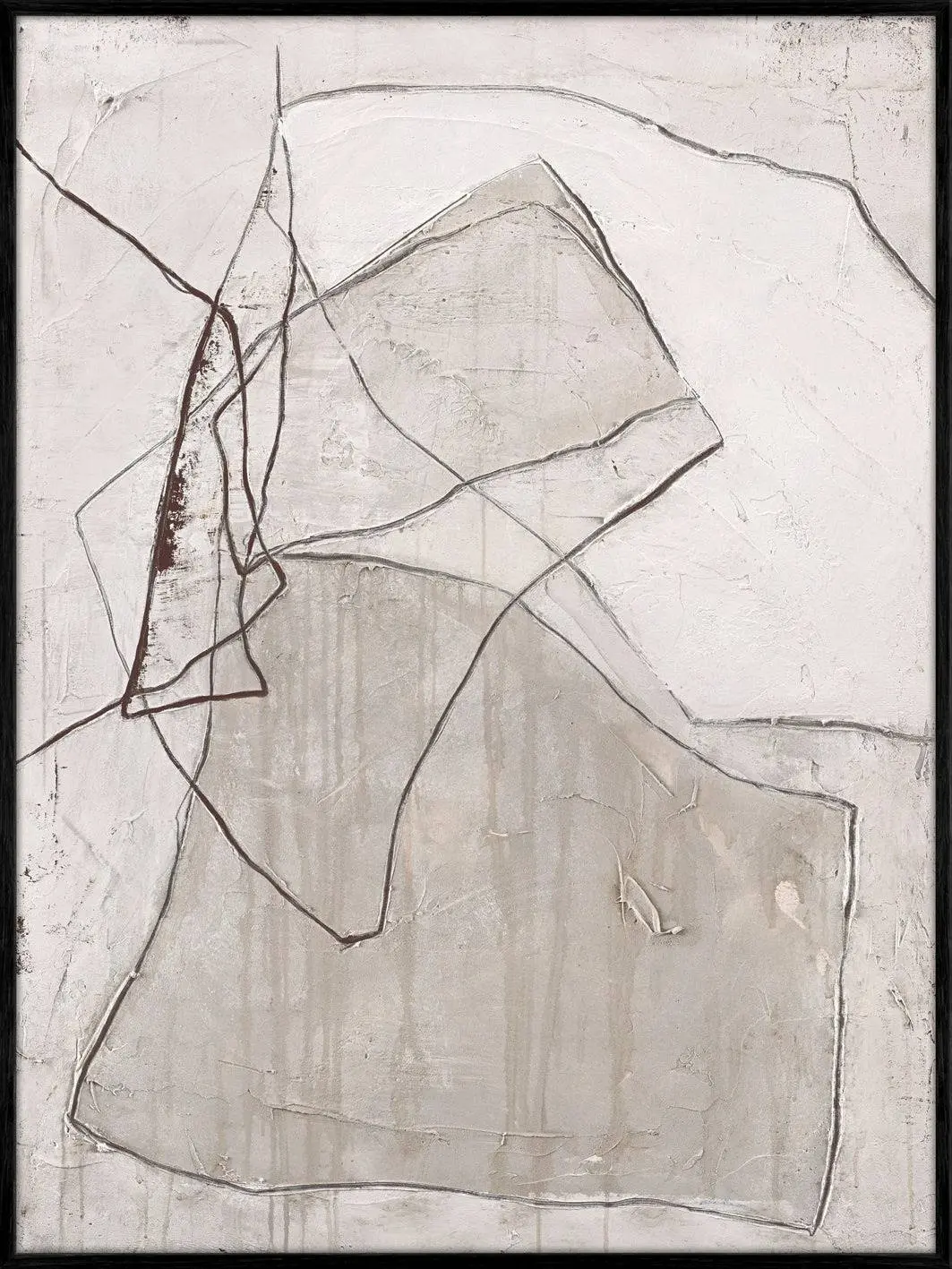 Design Painting / Cover / 90x120 Cm / Svart ramme Beige
