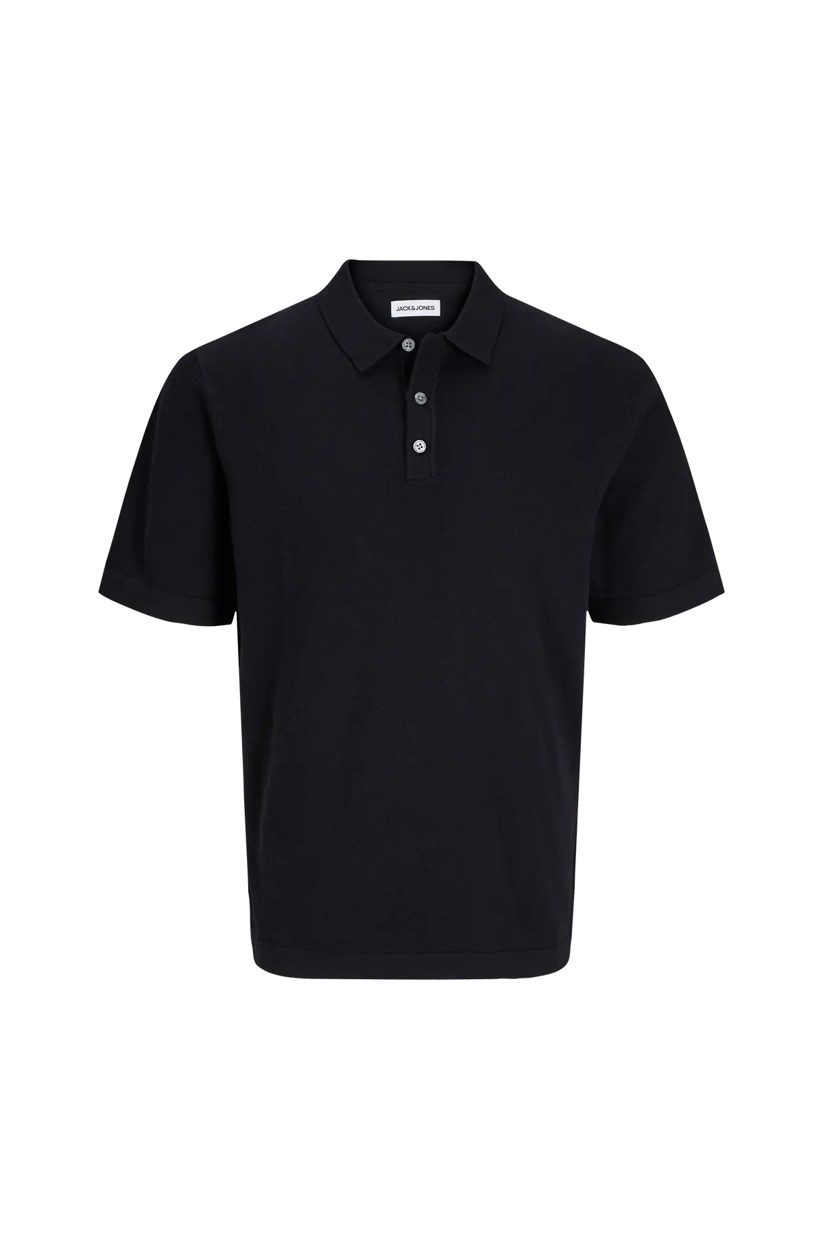 Genser jjeEmil Knit Relaxed Polo SS SN Black