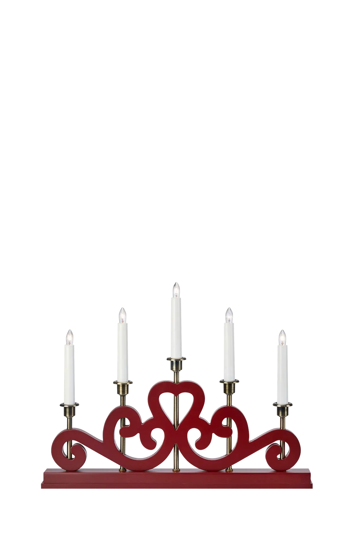 Lysestake Eneby 5L Rød/satin nikkel