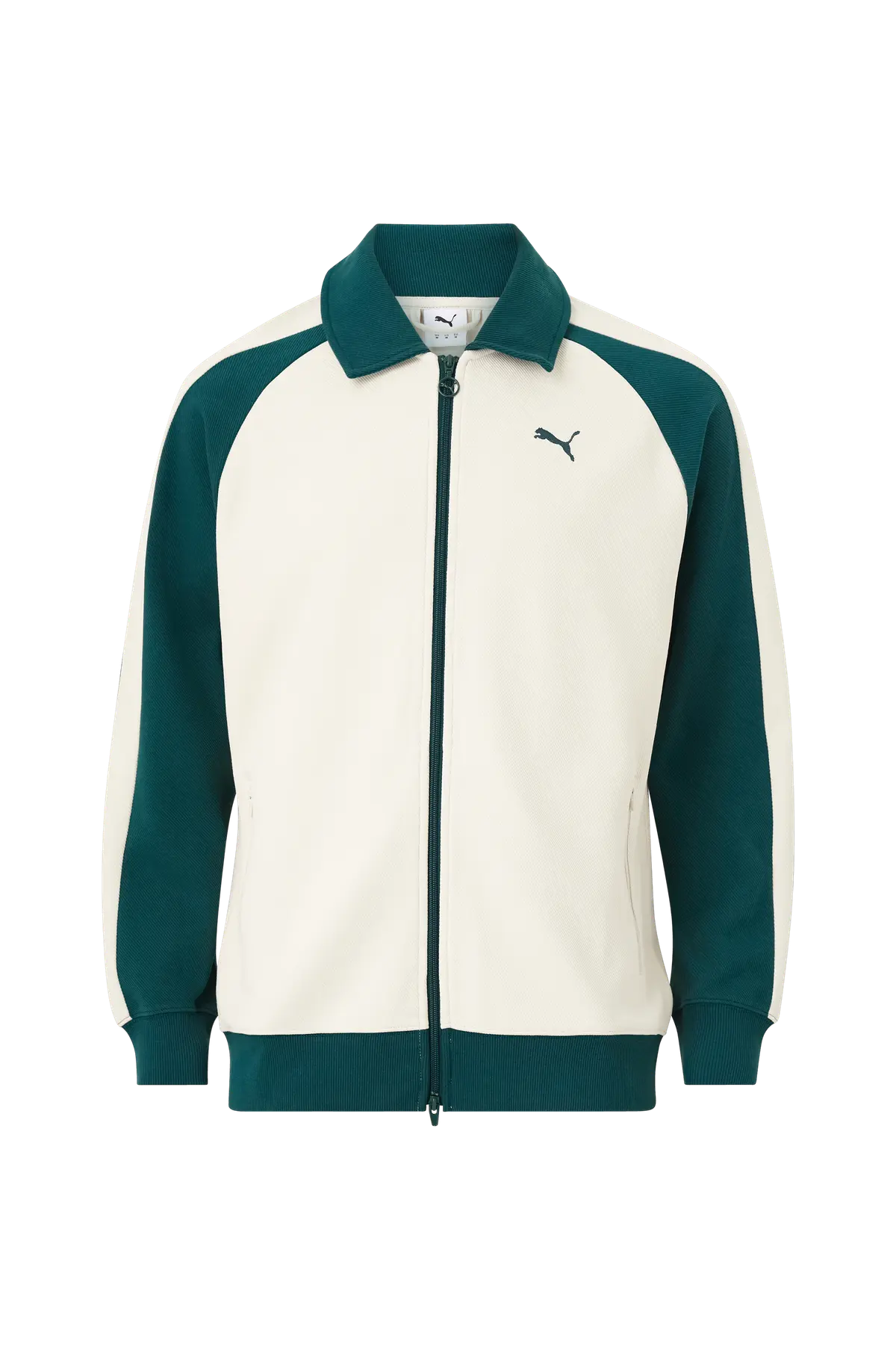 Tracksuit-jakke T7 Relaxed Wing Collar Jacquard Track Jacket DK Alpine Snow-Green Terrain