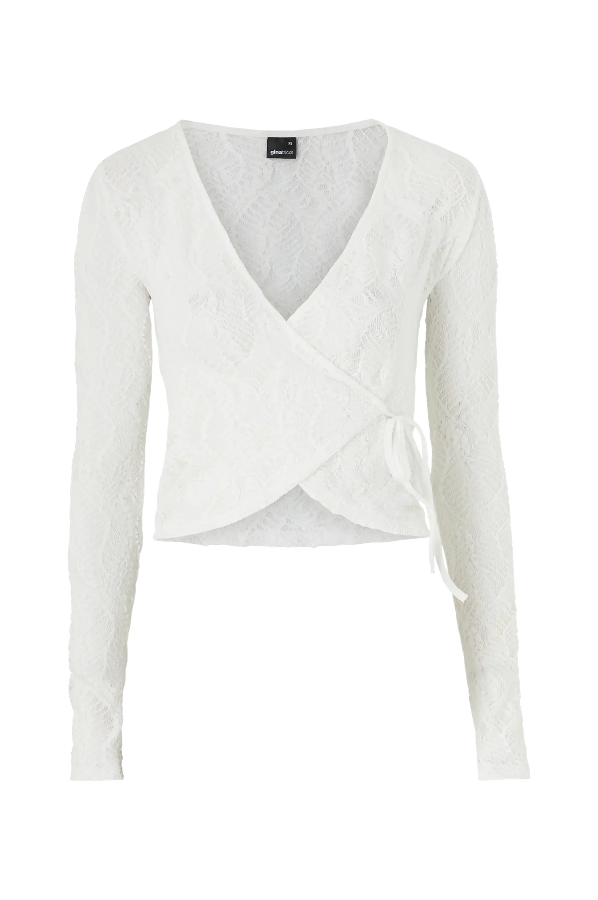 Blondetopp Lace Wrap Top Offwhite