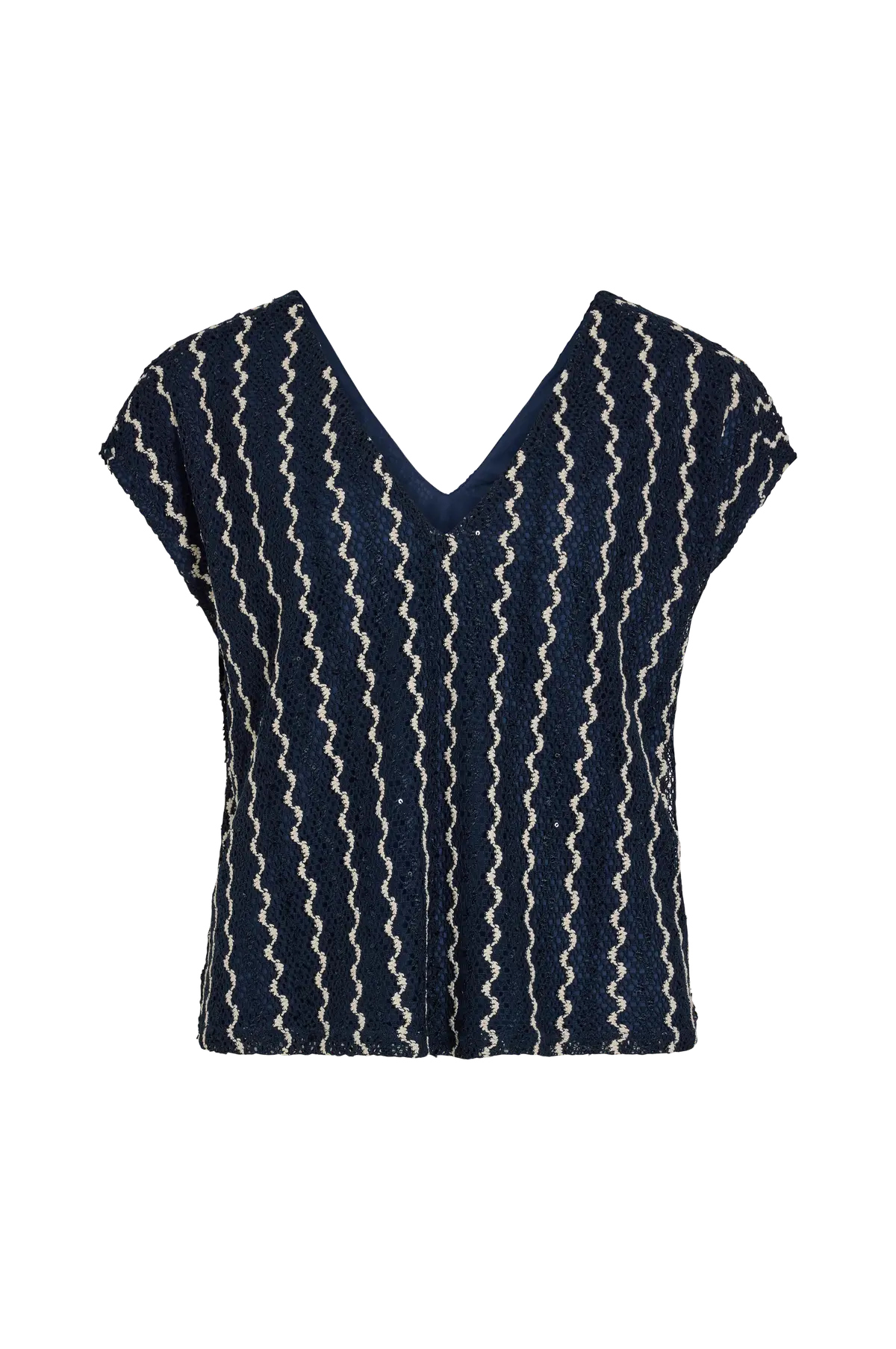 Topp viEllen V-neck S/s Navy blazer