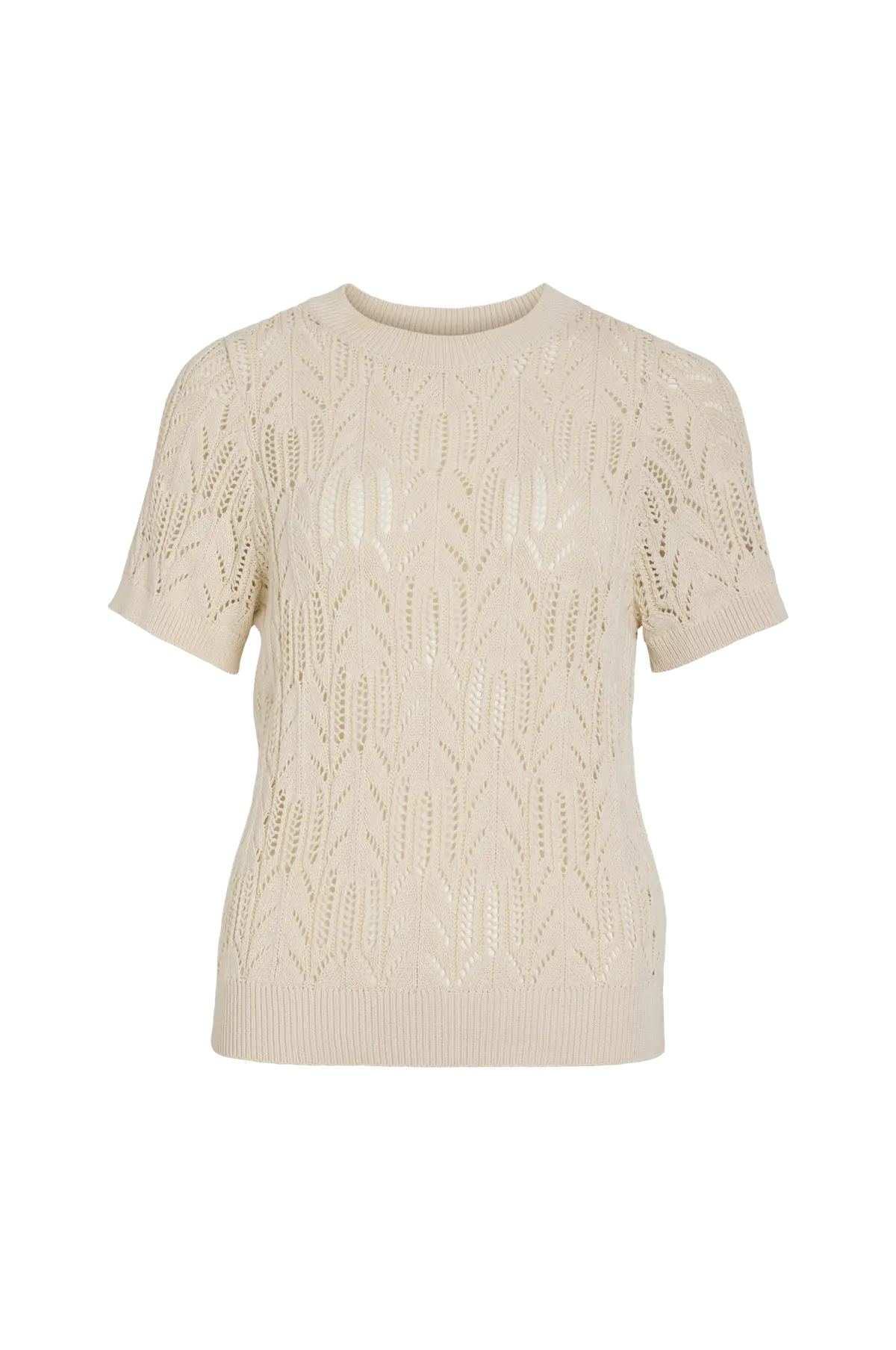 Topp viCotti S/s O-neck Knit Birch