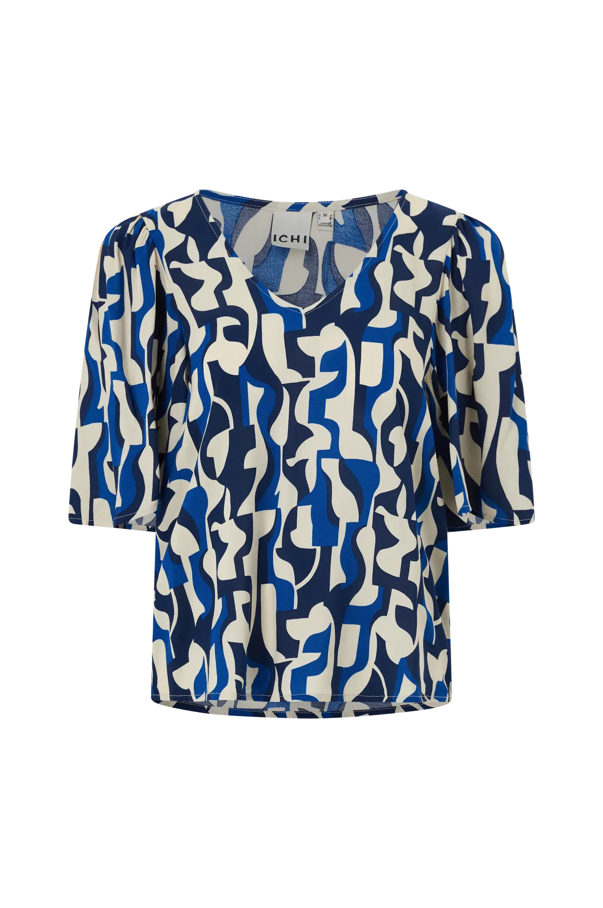 Bluse ihVera SS24 Medieval Blue Graphic Aop