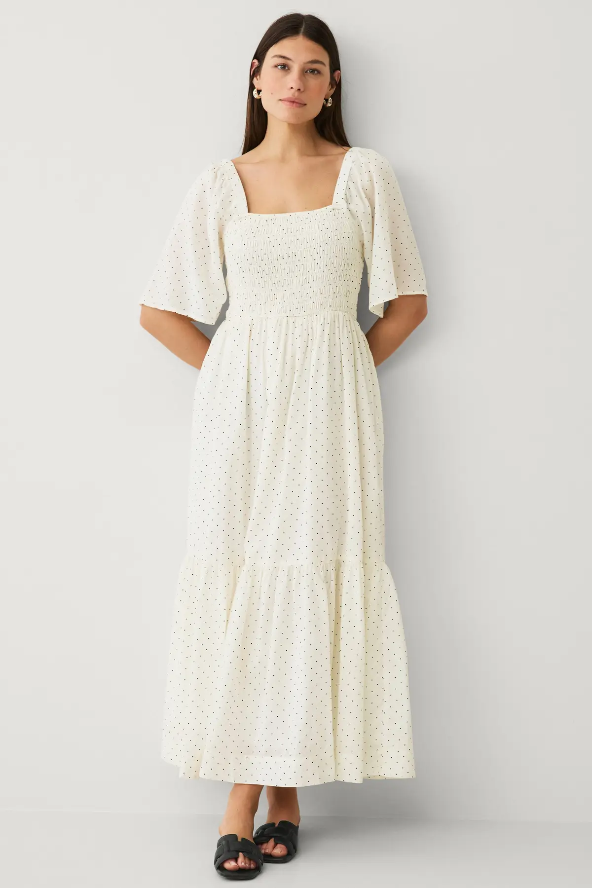 Maxikjole slfDora SS Ankle Dress Birch