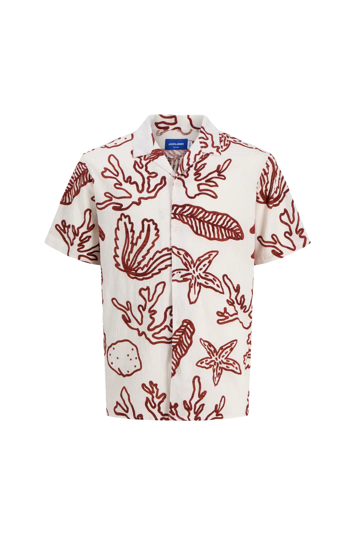 Skjorte jorLuke Crinkle Aop Shirt SS Jnr Cloud dancer