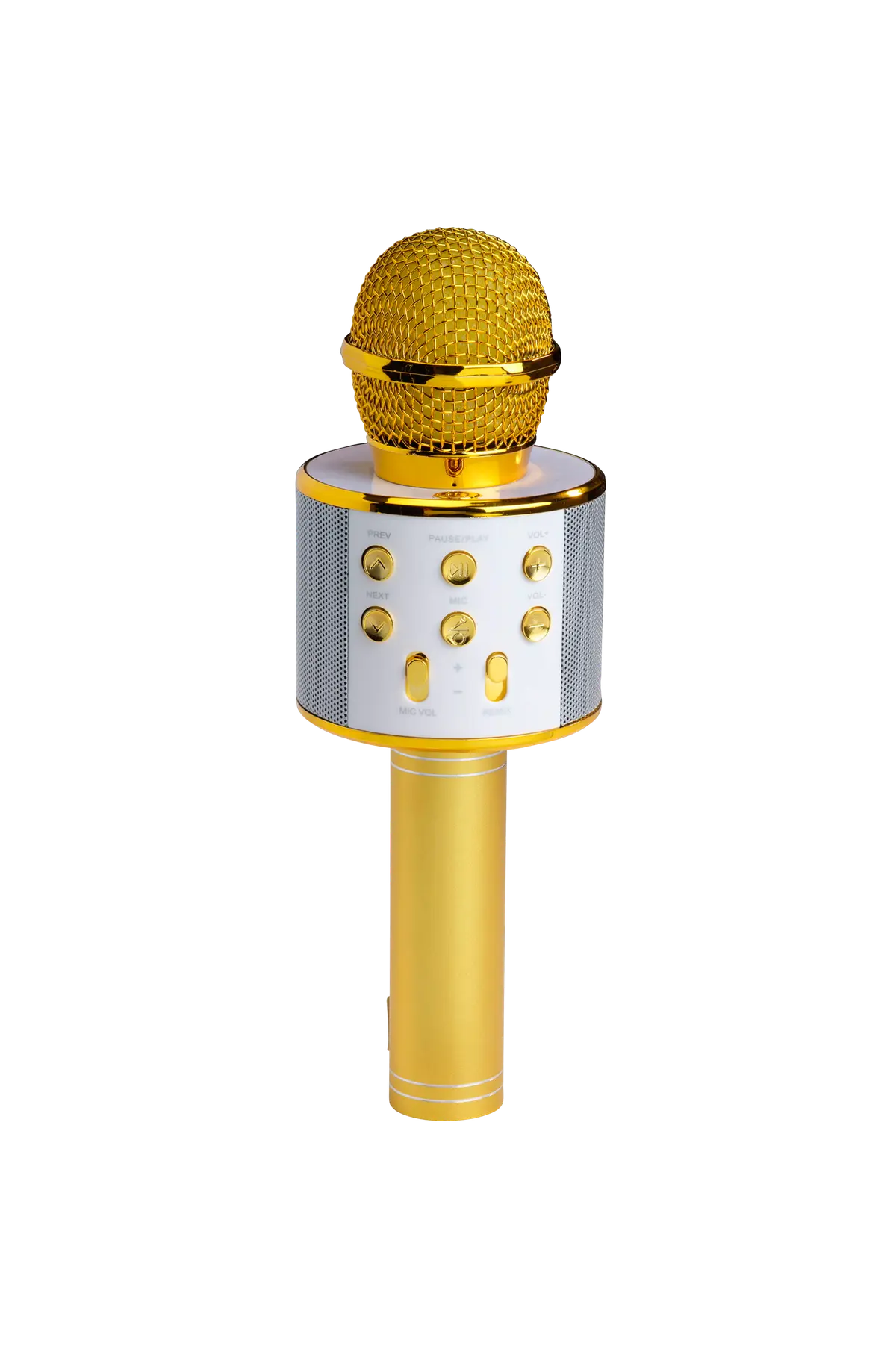 Bluetooth-karaokemikrofon med innebygd høyttaler i gull