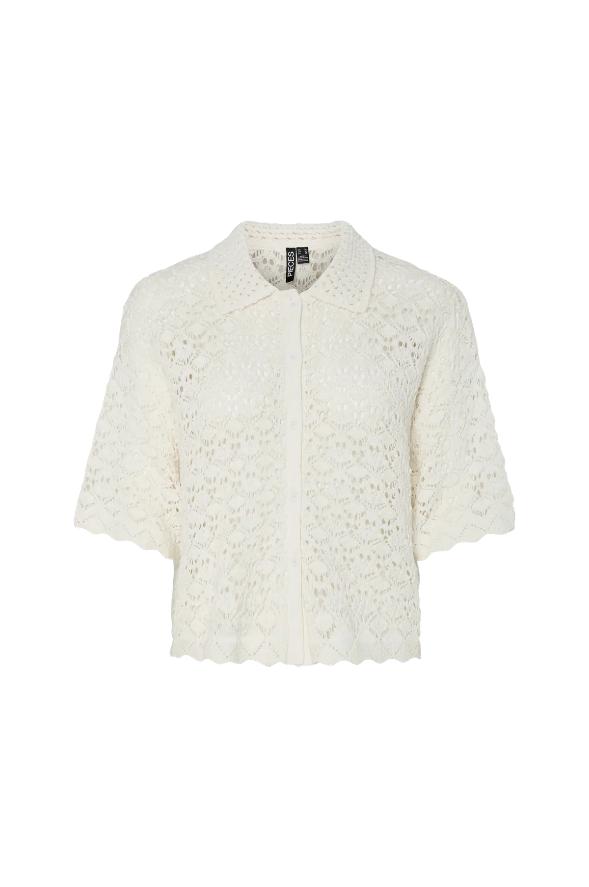 Kardigan pcFalka SS Knit Shirt BC Cloud dancer