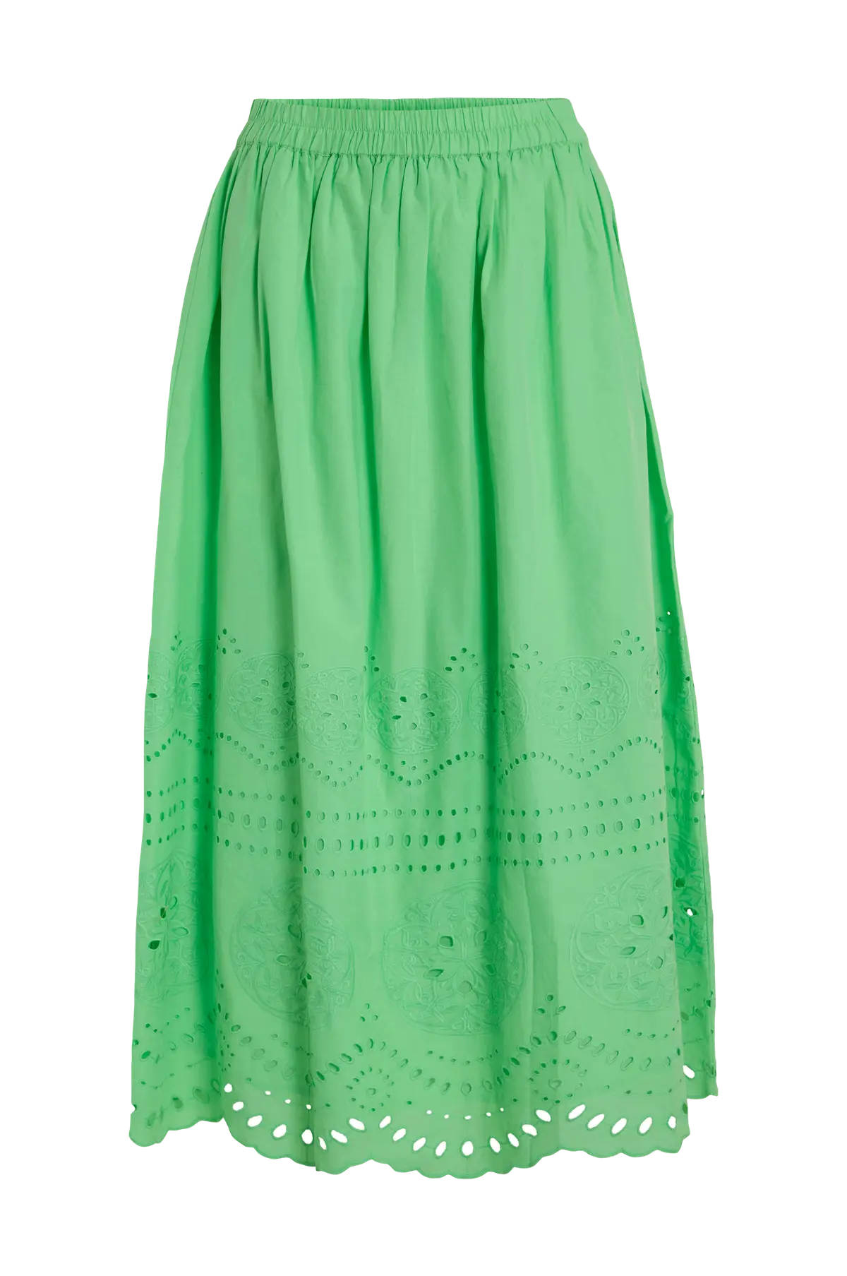 Skjørt viMette HW Midi Skirt Summer green